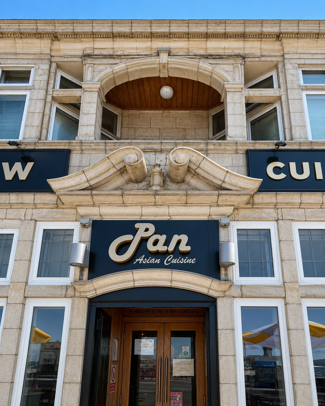 The entrance sign at Pan Asian Cuisine